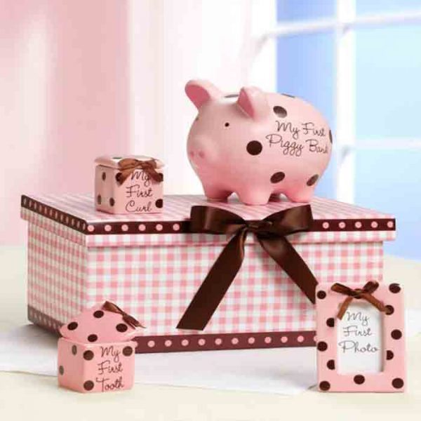 Classic Pink Baby's Firsts Keepsakes Set
