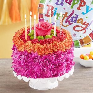 Birthday Wishes Flower Cake