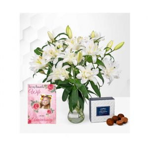 Double Lilies with Anniversary Card