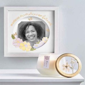 Memories Bloom Forever Shadow Box and Candle