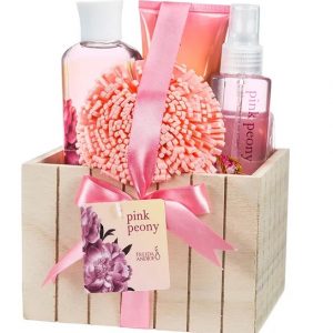 Pink Peony Spa Gift Set in Plant Box
