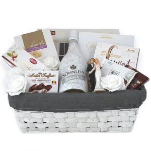 Festive Cheers Wine Gift Basket with Lots