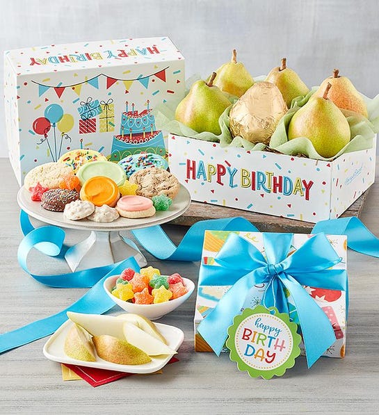 Pears and Cheryl's Cookies Birthday Gift