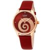 Swirl Quartz Diamond Red Dial Ladies Watch