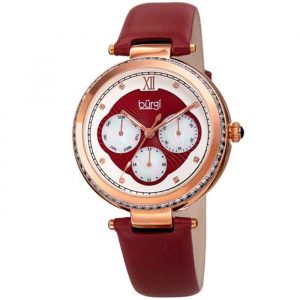 Quartz Mother of Pearl Dial Red Leather Ladies Watch