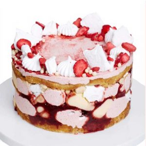 Strawberry Eat-On Mess Cake