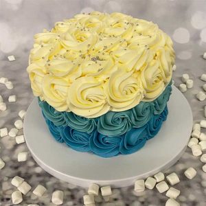 Beauty in Blue Birthday Cake