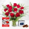 Red Roses with Card