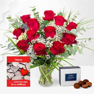 Red Roses with Card