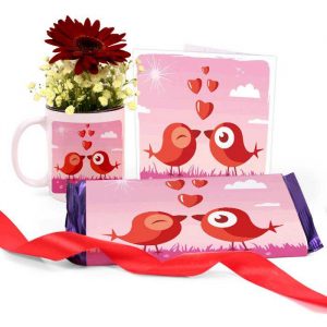 Love Birds Mug with Chocolate & Card