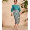 Bishop Sleeve Tee and Floral Pencil Skirt Set