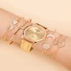 Ultra-thin Round Pointer Watch & 5pcs Bracelet