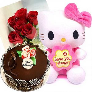 Cute Hello Kitty and Roses
