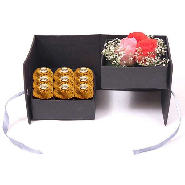 Roses with Ferrero Rochers in a Box