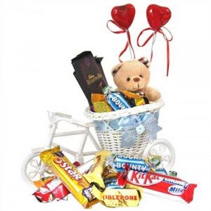 Delivering Chocolates on Rickshaw With Teddy