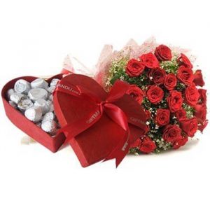 Chocolate Box & 30 Red Roses Bunch