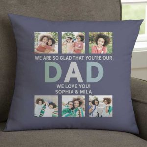 Glad You're Our Dad Personalized Throw Pillow