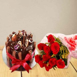 Magnificent Roses with chocolate explosion cake