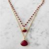 Jill Necklace Gold Ruby Chain With Ruby Pendant
