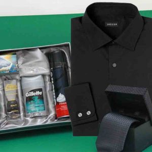 Shirt And Tie With Shaving Kit