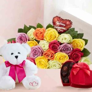 Two Dozen Assorted Roses for Romance