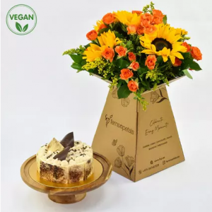 Vegan Butterscotch Cake and Flowers