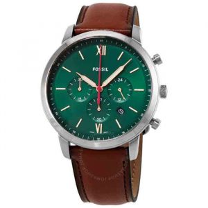 Fossil Neutra Quartz Green Dial Luggage Leather Men's Watch