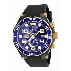 Invicta Pro Diver Chronograph Dark Blue Dial Black Polyurethane Men's Watch