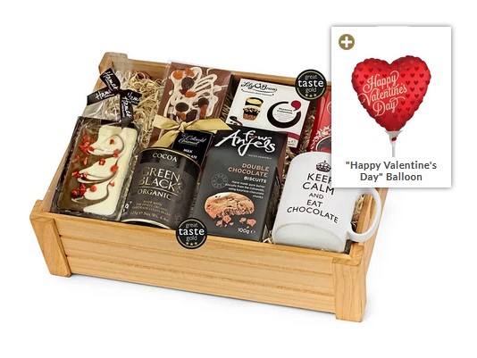 Valentine's Day Chocolate Lover's Gift Set in Wooden Crate