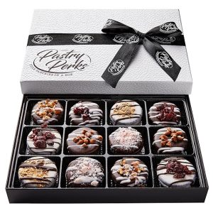 Pastry Perks Cookies Gift Basket 12 Gourmet Chocolate Covered